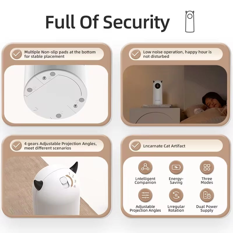 Automatic Cat Toy Interactive Smart Teasing Pet LED Laser Indoor Cat Toy