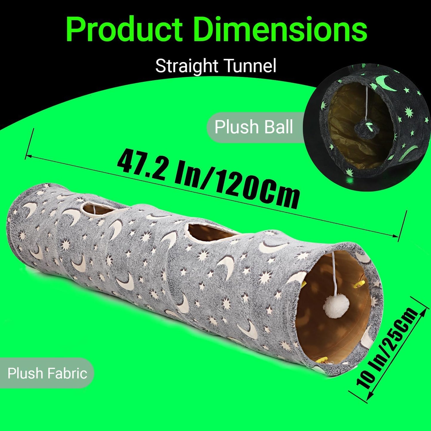 Cat Tunnel Tube with Plush Ball Toys Collapsible