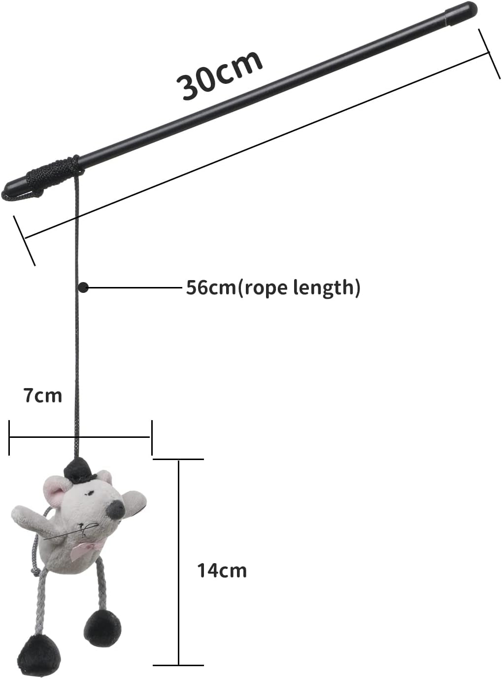 Cat Wand Toy Cute Mouse Interactive Indoor Toy