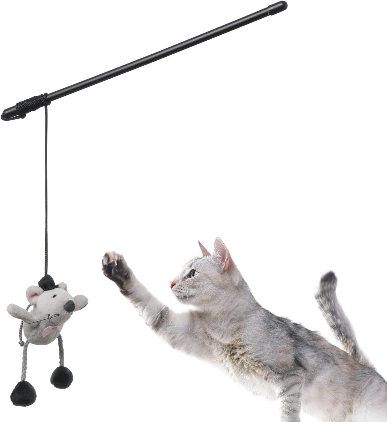 Cat Wand Toy Cute Mouse Interactive Indoor Toy