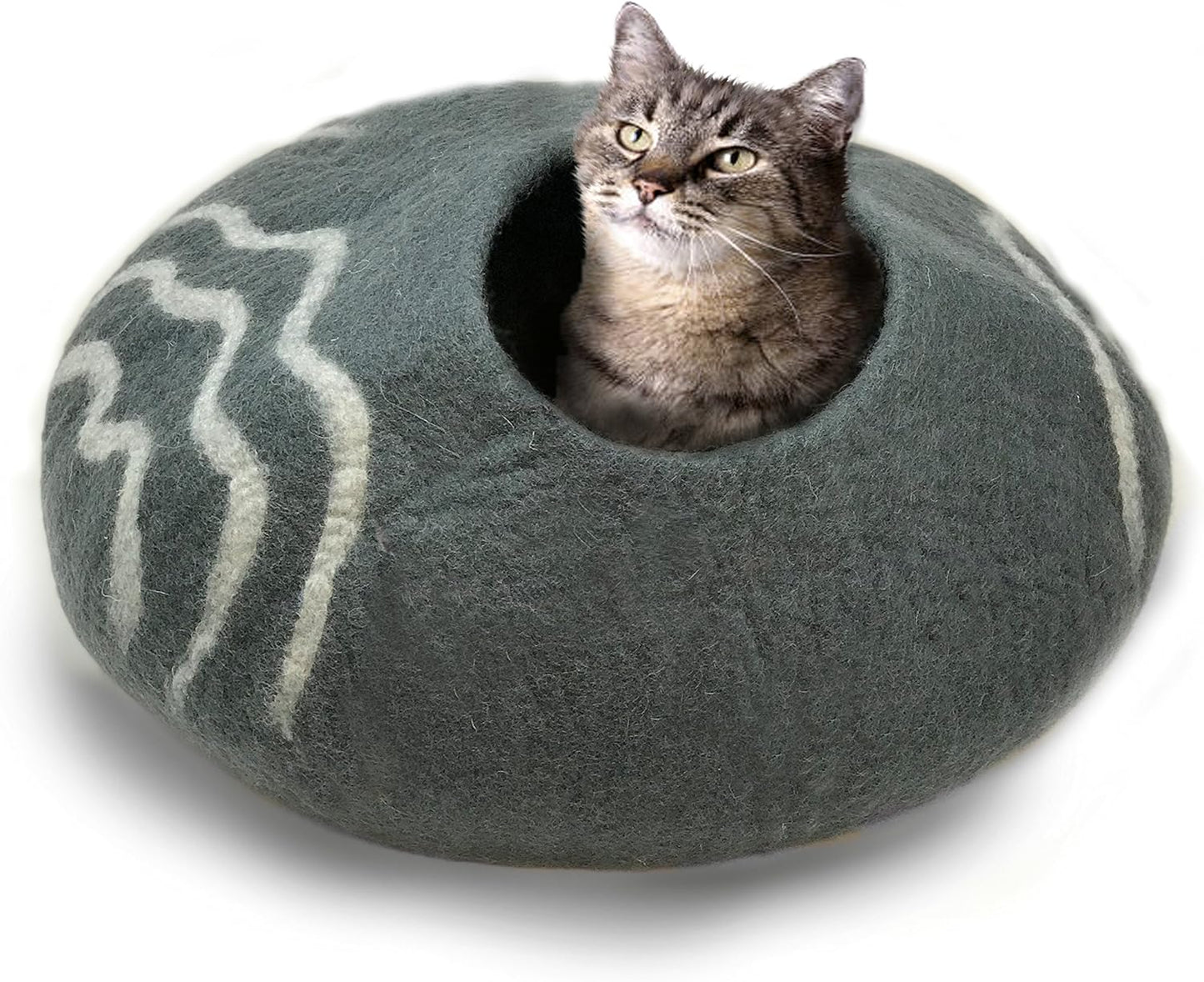 100% Natural Wool Cat Cave Bed