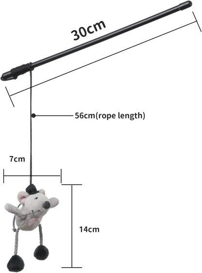 Cat Wand Toy Cute Mouse Interactive Indoor Toy